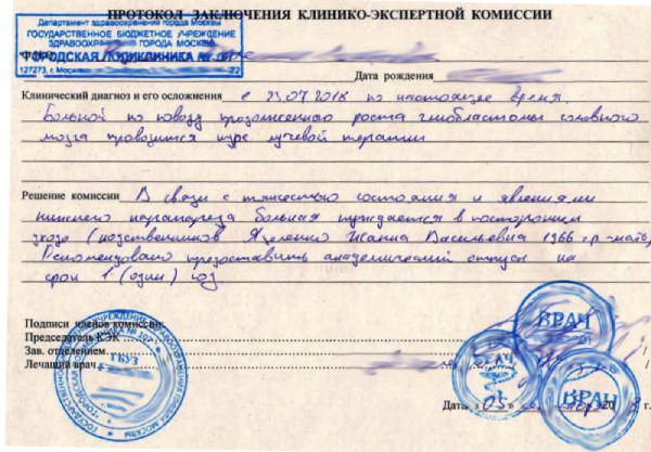Купить справку по уходу за больным родственником СПб