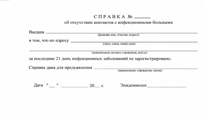 Справка от эпидемиолога в СПб